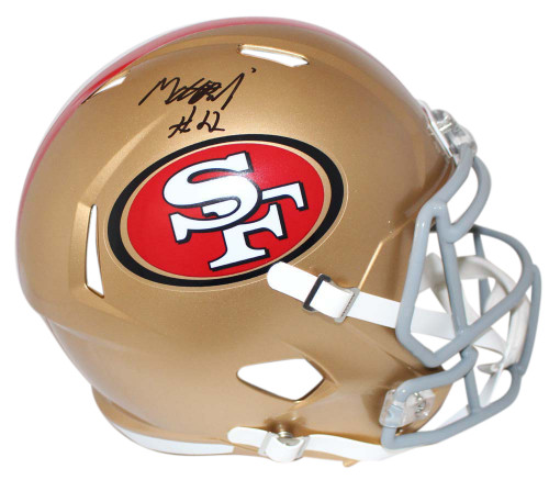 Matt Breida Autographed San Francisco 49ers Speed Replica Helmet BAS