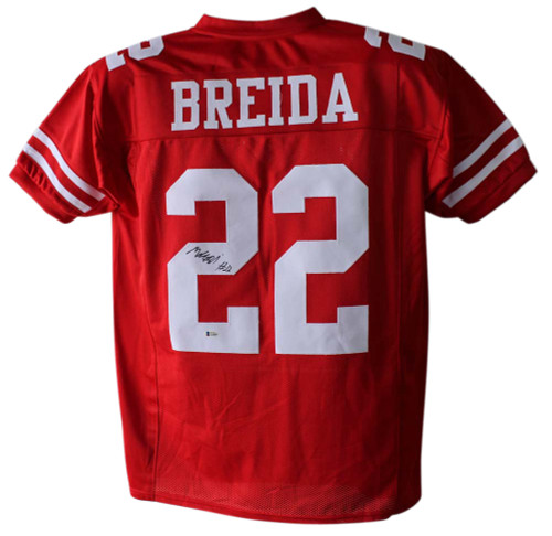 Matt Breida Autographed/Signed San Francisco 49ers Red XL Jersey BAS