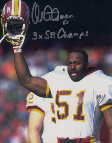 Monte Coleman Autographed Washington Redskins 8x10 Photo 3x Champs