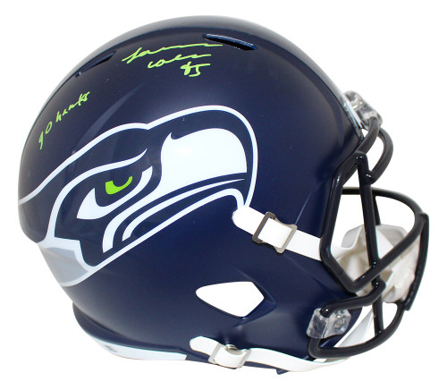 LJ Collier Autographed Seattle Seahawks Speed Replica Helmet Go Hawks JSA