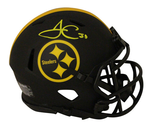 James Conner Autographed Pittsburgh Steelers Eclipse Mini Helmet FAN