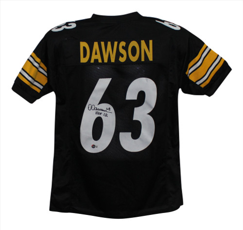 Dermontti Dawson Autographed/Signed Pro Style Black XL Jersey HOF BAS