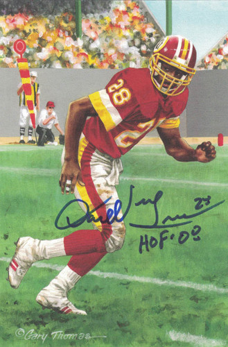 Darrell Green Signed Washington Redskins Goal Line Art Card Blue HOF JSA