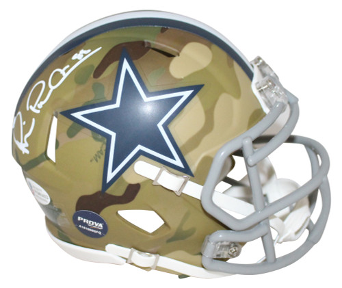 Michael Irvin Autographed/Signed Dallas Cowboys Camo Mini Helmet BAS