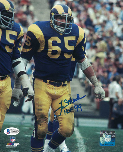 Tom Mack Autographed/Signed Los Angeles Rams 8x10 Photo HOF BAS