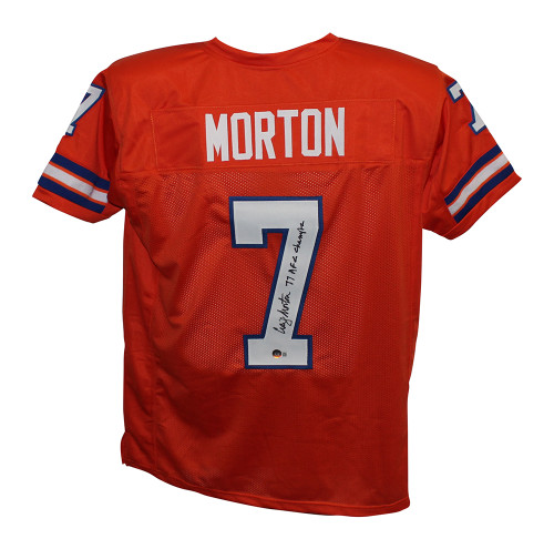 Craig Morton Autographed Pro Style Orange XL Jersey 77 AFC Champs BAS