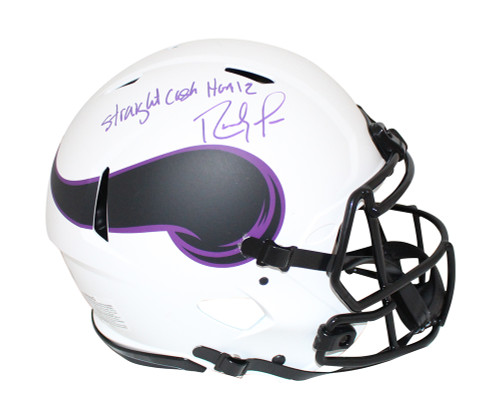 Randy Moss Autographed Vikings Authentic Lunar Helmet Straight Cash BAS