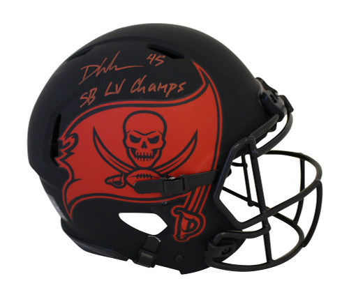 Devin White Signed Buccaneers Authentic Eclipse Helmet SB Champs BAS