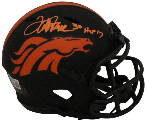 Terrell Davis Autographed Denver Broncos Eclipse Mini Helmet HOF BAS