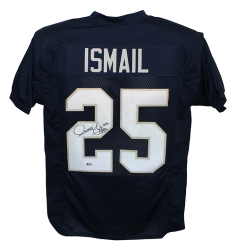 Rocket Ismail Autographed/Signed College Style Blue XL Jersey BAS