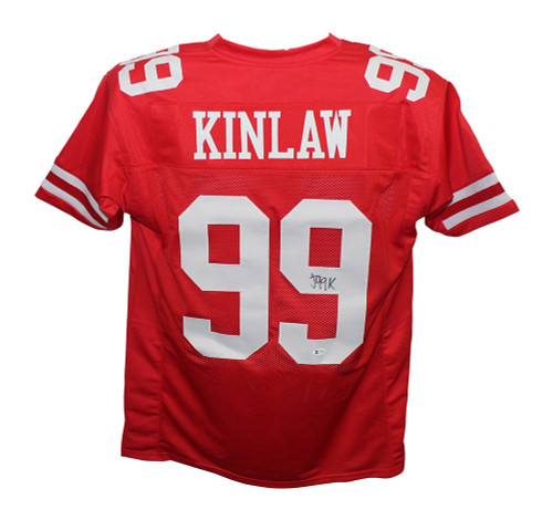 Javon Kinlaw Autographed/Signed Pro Style Red XL Jersey BAS