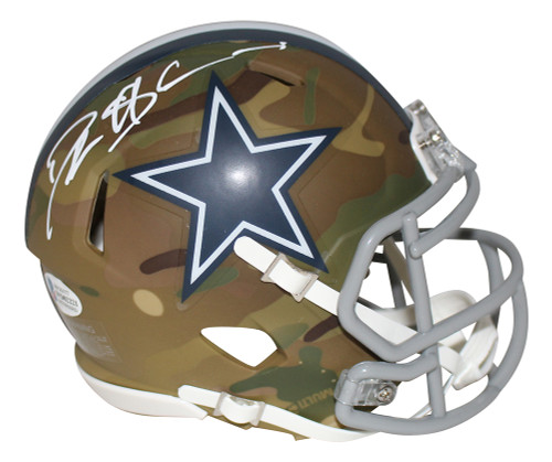 Deion Sanders Autographed/Signed Dallas Cowboys Camo Mini Helmet BAS