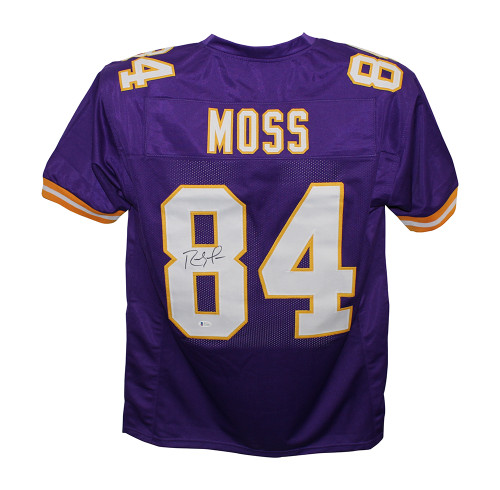 Randy Moss Autographed/Signed Pro Style Purple XL Jersey BAS