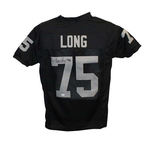 Howie Long Autographed/Signed Pro Style Black XL Jersey HOF BAS