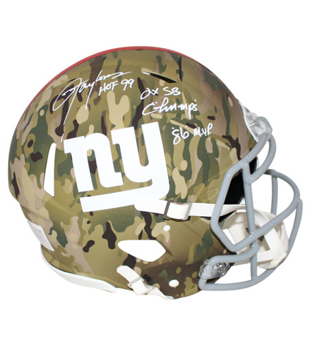 Lawrence Taylor Signed New York Giants Authentic Camo Helmet 3 Insc BAS