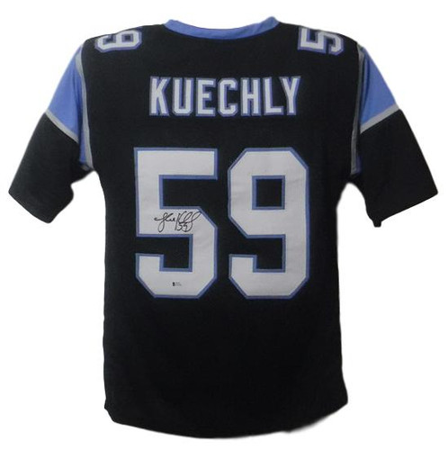 Luke Kuechly Autographed Carolina Panthers Black XL Jersey BAS