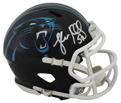 Luke Kuechly Autographed Carolina Panthers Black Matte Mini Helmet BAS