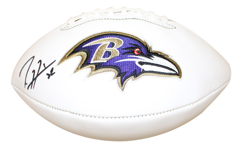 Ray Lewis Autographed/Signed Baltimore Ravens Logo Football BAS