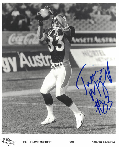 Travis McGriff Autographed/Signed Denver Broncos 8x10 Photo