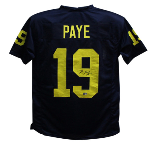 Kwity Paye Autographed/Signed College Style Blue XL Jersey Beckett BAS