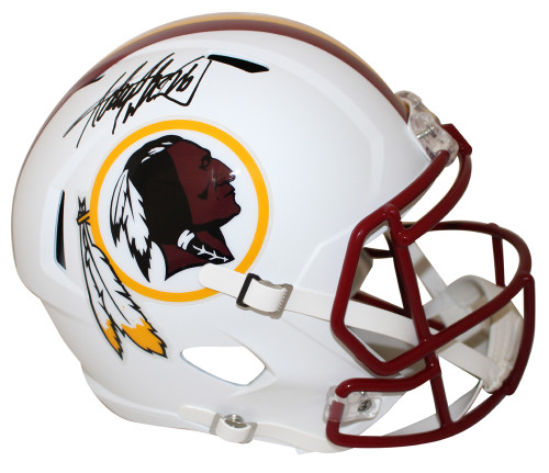 Adrian Peterson Autographed Washington Redskins Flat White Helmet BAS