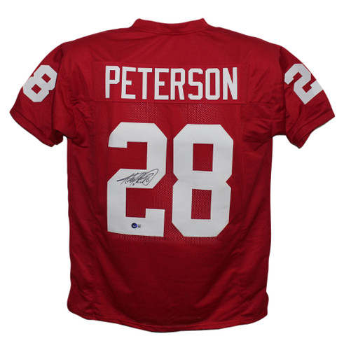 Adrian Peterson Autographed College Style Red XL Jersey Beckett BAS