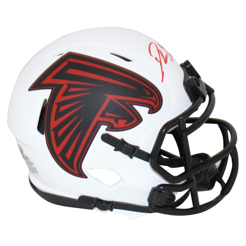 Deion Sanders Autographed/Signed Atlanta Falcons Lunar Mini Helmet BAS