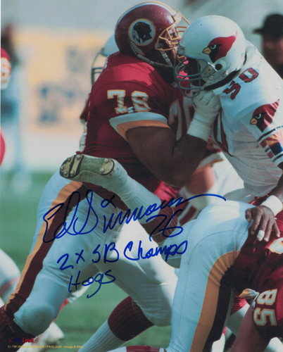 Ed Simmons Autographed/Signed Washington Redskins 8x10 Photo 2 Insc