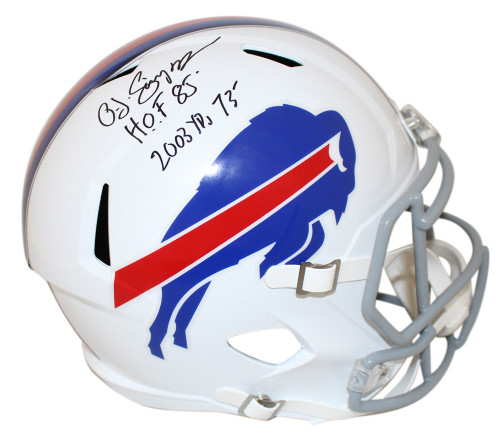 O.J. Simpson Autographed Buffalo Bills Speed Replica Helmet HOF & Yds JSA