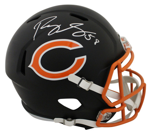 Roquan Smith Autographed Chicago Bears Black Matte Replica Helmet BAS