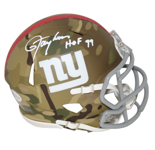 Lawrence Taylor Autographed New York Giants Camo Mini Helmet HOF BAS
