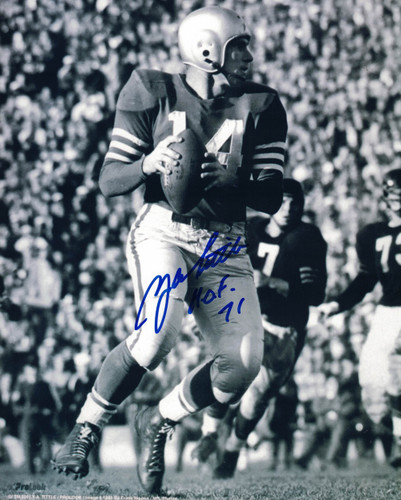 YA Tittle Autographed/Signed Baltimore Colts 8x10 Photo HOF