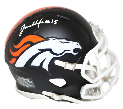 Juwann Winfree Autographed/Signed Denver Broncos Black Matte Mini Helmet