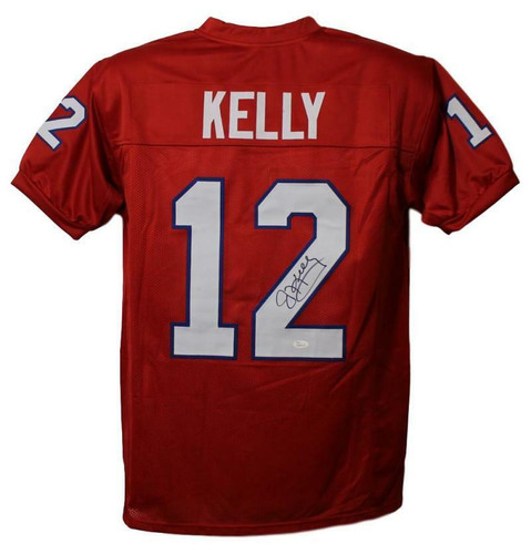 Jim Kelly Autographed New Jersey Generals XL Red Jersey JSA
