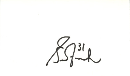 Grant Fuhr Autographed/Signed Edmonton Oilers Index Card Beckett 45267