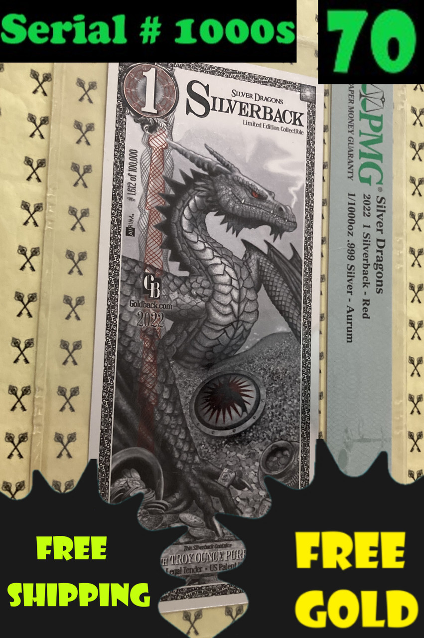 2022 Silverback Silver Dragons Red PMG 70 LOW SERIAL # 1000s with