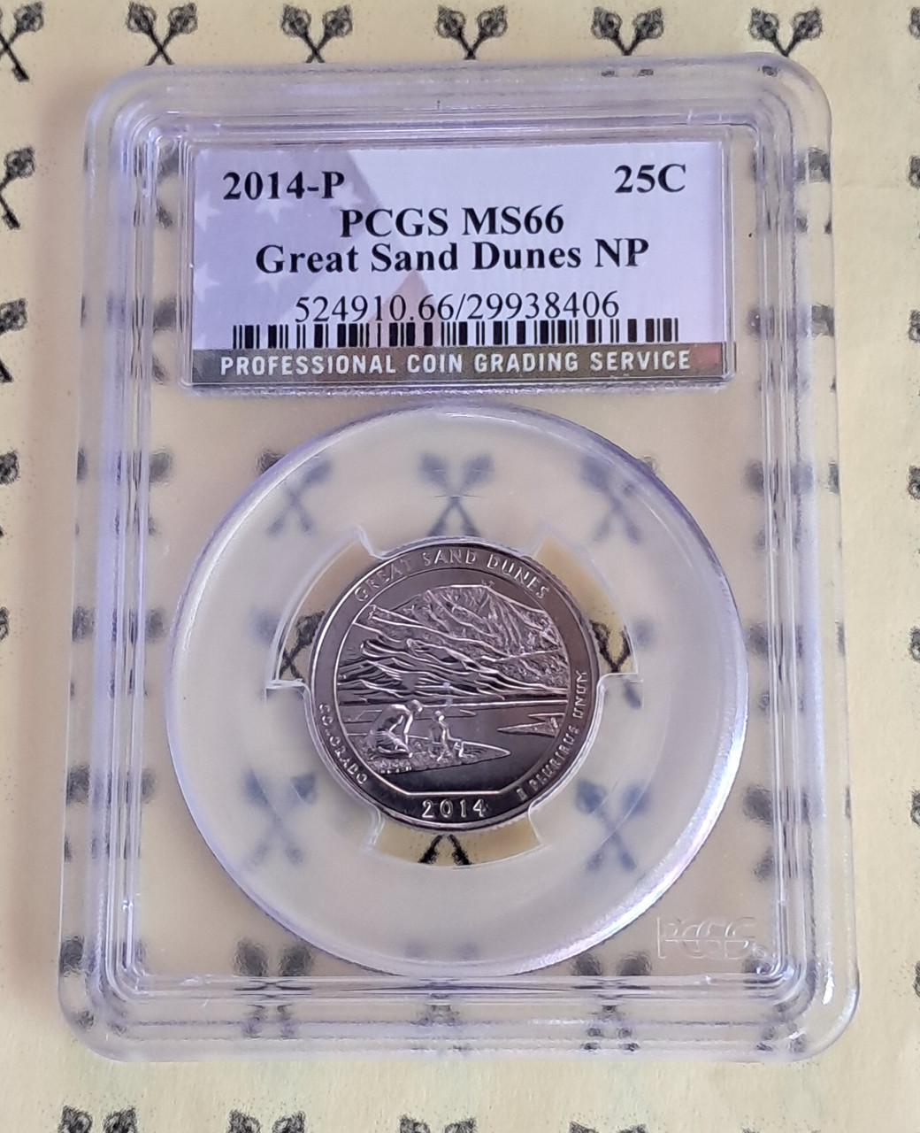 2014 Sand Dunes Colorado Quarter & Goldback: PCGS MS 66 w/FREE