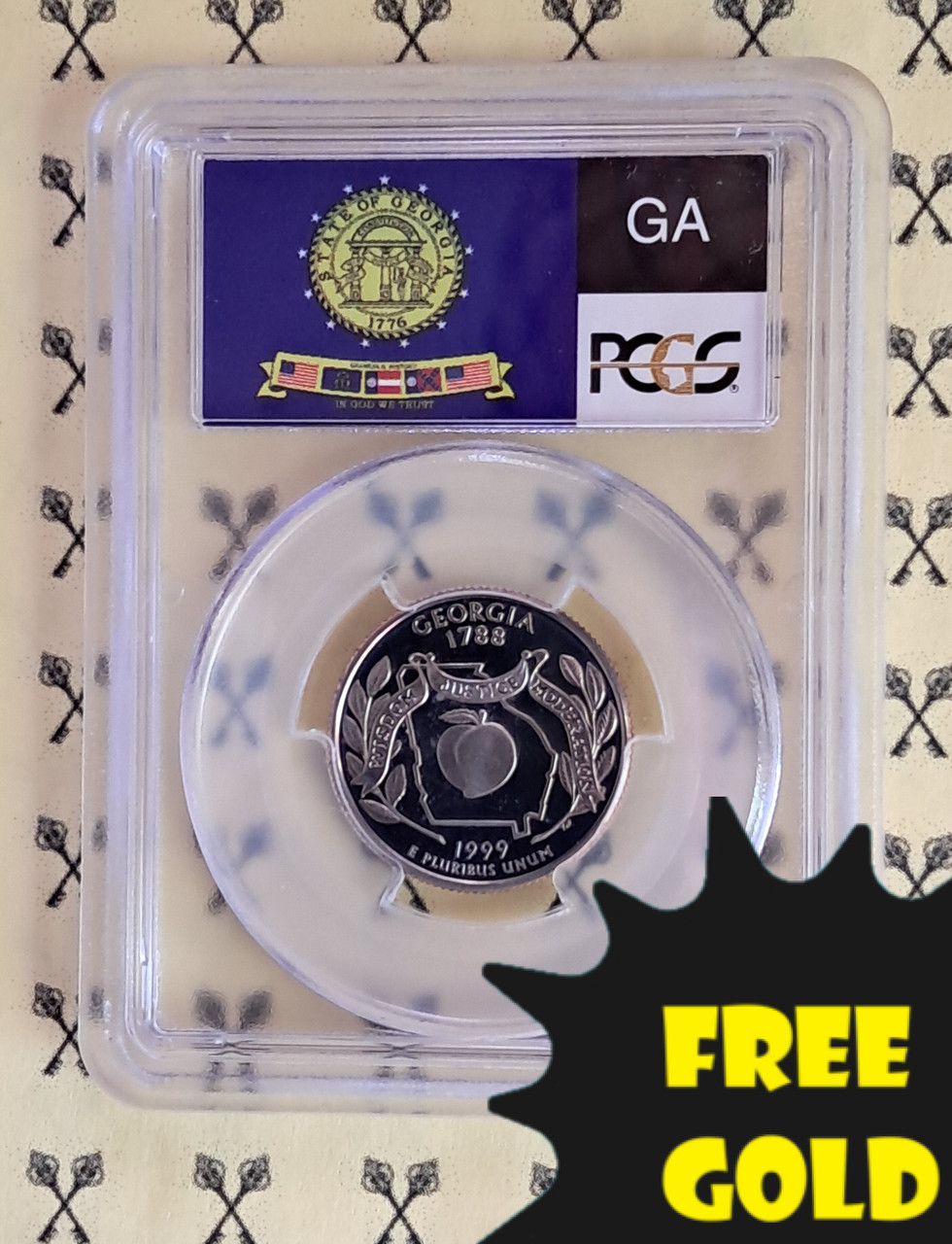 1999-S Georgia State Quarter PCGS PR 69 DCam Flag w/FREE 1/4