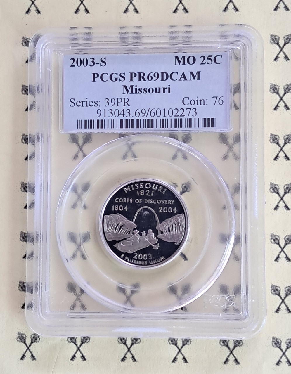 2003-S Missouri PCGS PR 69 DCam with FREE 1/4 GOLDBACK* - Gold is Back