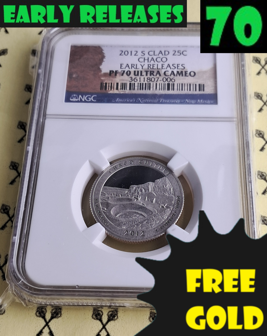 2012-S Chaco New Mexico ATB Quarter NGC PF 70 Early Releases w