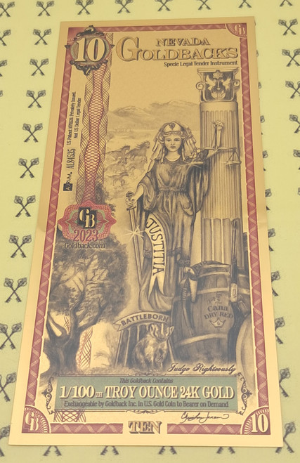 2023 Nevada Goldback 10 2023 Nevada Goldback 10