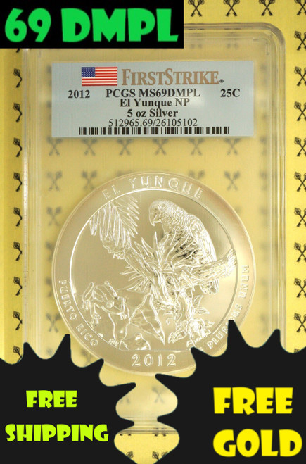 2012 Certified 5 Oz SILVER ATB Coins for Sale with FREE GOLD