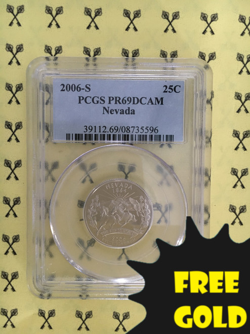 2006-S Nevada State Quarter PCGS PR 69 Deep Cameo with free gold label