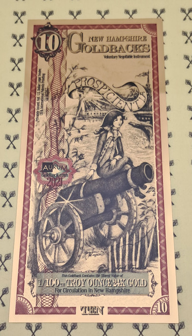 2021 New Hampshire Goldback 10