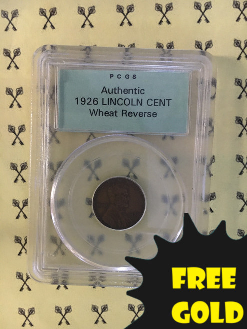 1926-P Lincoln Wheat Cent PCGS Authentic OGH with free gold label