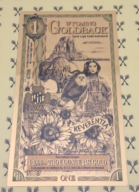 2022 Wyoming Goldback 1 2022 Wyoming Goldback 1