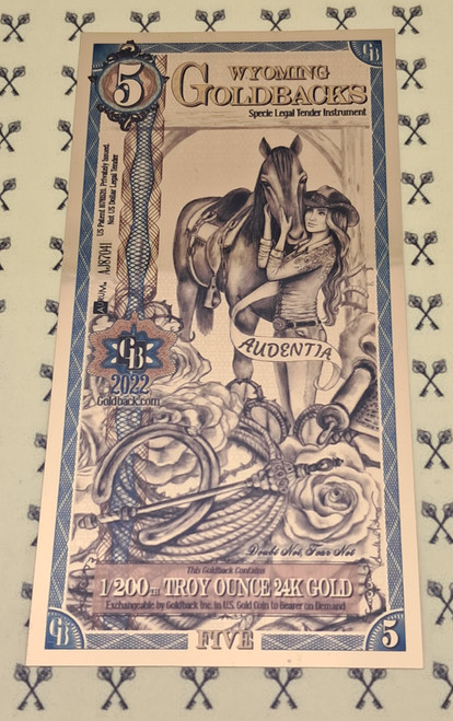 2022 Wyoming 5 Goldbacks 2022 Wyoming 5 Goldbacks