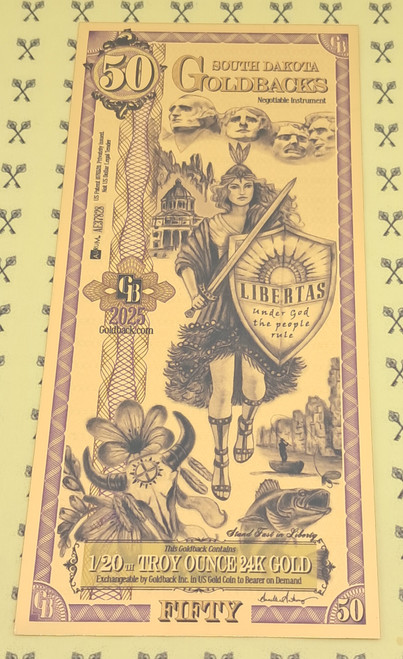 2025 South Dakota 50 Goldback 2025 South Dakota 50 Goldback