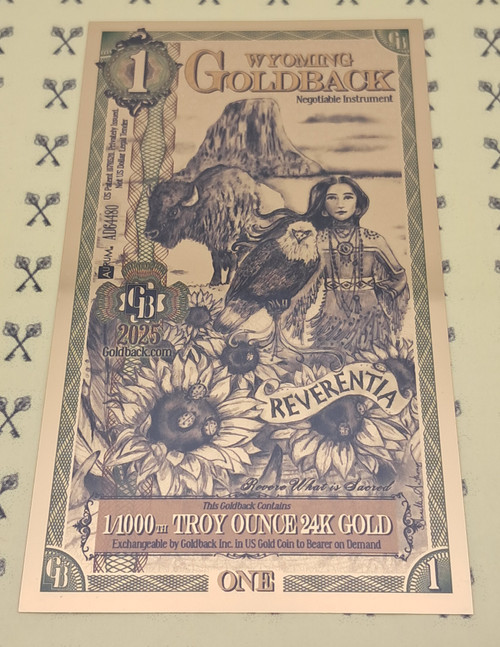 2025 Wyoming 1 Goldback 2025 Wyoming 1 Goldback