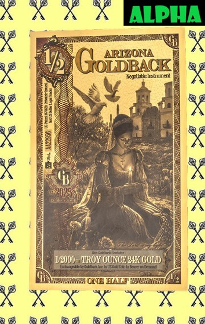 2025 Arizona Half (1/2) Goldback Alpha with Alpha label